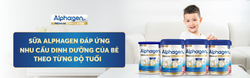 Sữa Alphagen Pháp - Công thức đáp ứng nhu cầu dinh dưỡng của bé theo từng độ tuổi